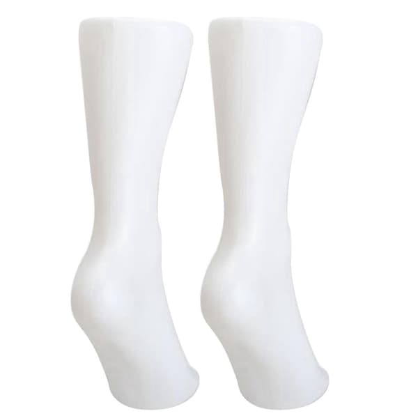 8 stk. kvindefod sokke-displayform kort strømpe mannequin hvid White