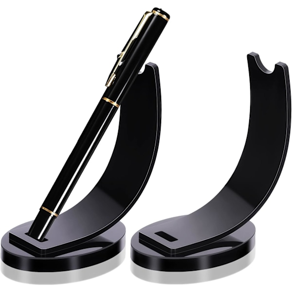 2 Stykker Akryl Elektronisk Penholder Pen Display Stand Blyant Display Holder Fyldepen Kuglepen Display Rack (Sort)