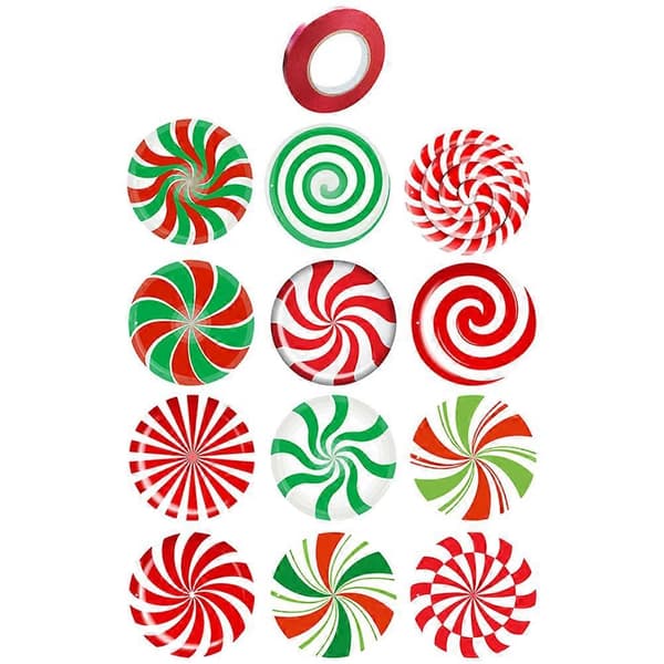 Farverige slik-julepynt til 1 sæt juleophæng