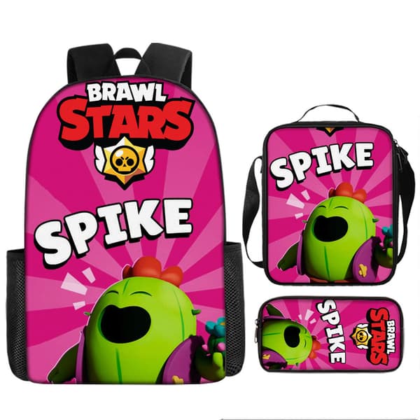 2026 Brawl Stars Backpack 3-piece set 17 inch Game Backpack + Shoulder Bag + Pencil Case (J) 21