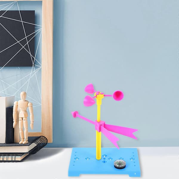 DIY vindfløy leketøy håndlaget anemometer vitenskapelig eksperiment for barn 2 sett