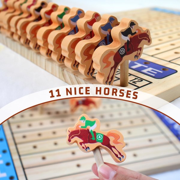 Hästkapplöpningsbrädspel Trähästleksaker Race Brädspel för vuxna Tonåringar Barn Familjefester Nattspel Roligt spel Brain Teaser Hästkapplöpning Poker