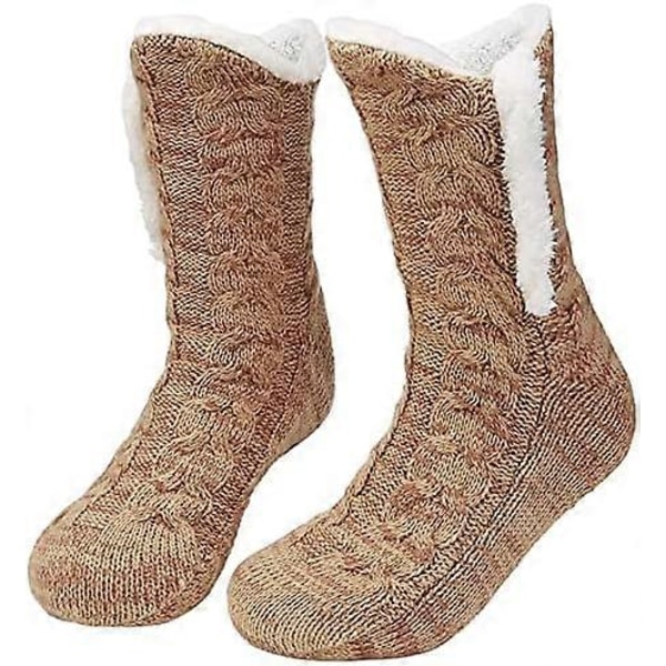 Niofind Sutsko Fluffy Sokker til Kvinder Mænd, Termosokker Strikkede Sokker Julesokker, Vinter Fuzzy Sengesutsko Sokker Med Griber, One Size Non Sl