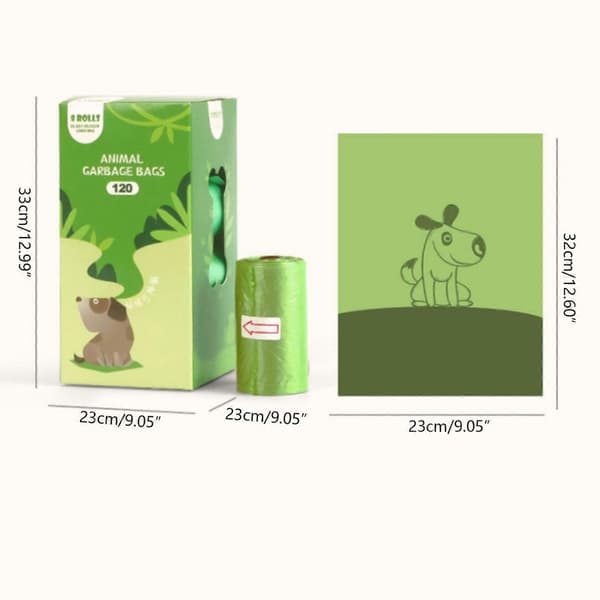 Engangs hundepose hundepose nedbrydelig pose til opsamling (8 ruller) hundeplejeprodukter nem at bruge til vandreture sort Black