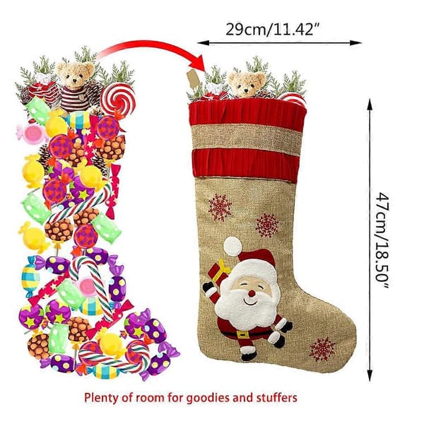 Julstrumpa Julklapp Godispåse Noel Juldekorationer för hemmet älg