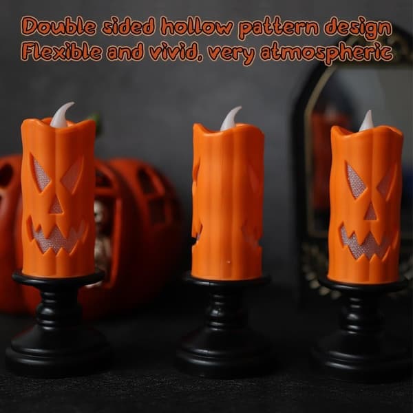Flammefrie Halloween-lys - Batteridrevne LED-lys til indendørs og udendørs Halloween-dekoration
