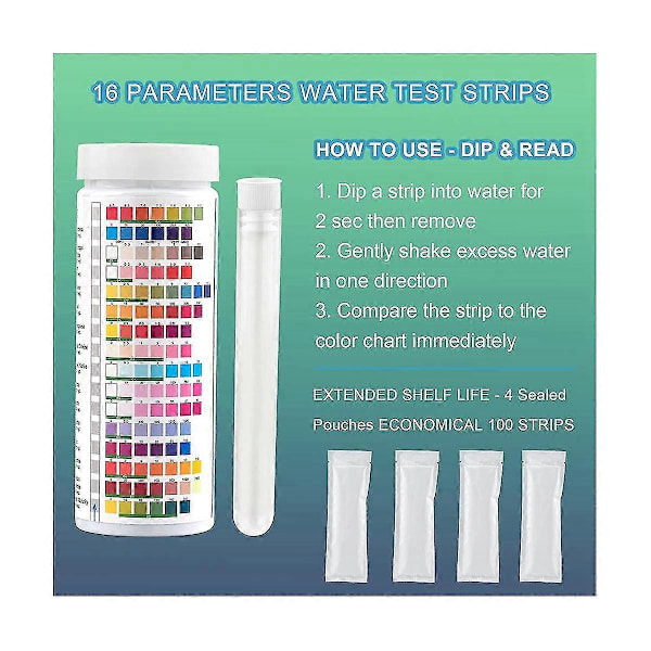 17-in-1 Complete Water Test Kit, 100 Test Strips + 2 Drinking Water Test Kits Easy Testing