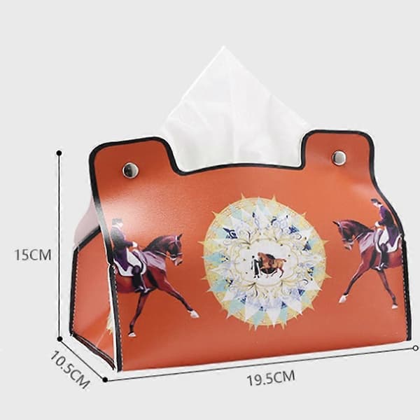 Retro Møbel Servietboks Læder Servietholder Skrivebord Universal Organizer, C