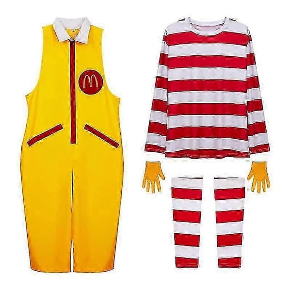 McDonald's performance kostym för vuxna rollspel jumpsuit maskerad clown roll välkomstkostym