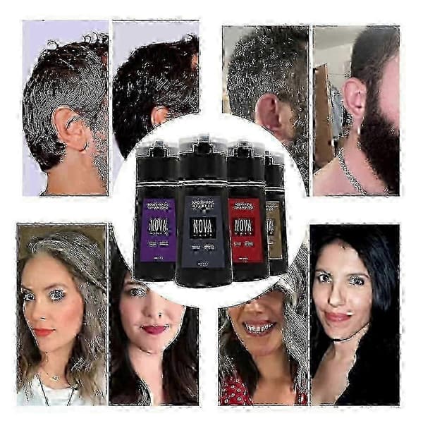 Nova Hårfarve Shampoo, Nova Hår Instant Farve Shampoo, Nova Hårfarve Shampoo, Nova Hår Instant Farve Sh Red