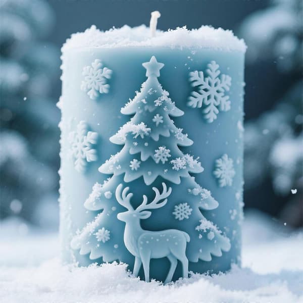 Silikoneforme Julelysforme Snefnug Cylinder Epoxyharpiksforme Gipsforme til Lysfremstilling Flerfarvet