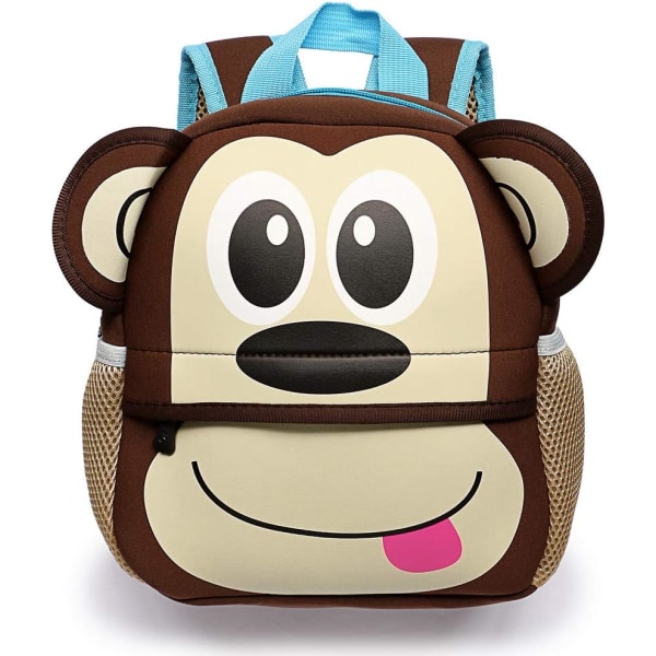 Little Kid Toddler Backpack Baby Boys Girls Kindergarten Pre School Bags Cute Neoprene Cartoon Backpacks (Monkey)