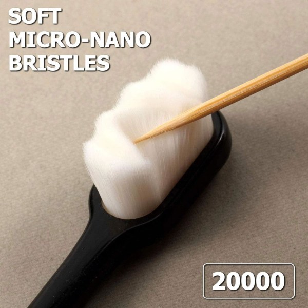 4 st extra mjuka tandborstar för känslig mjuk borsttandborste Micro Nano manuell tandborste för ömtåligt tandkött äldre (svart, vit, grön, beige)
