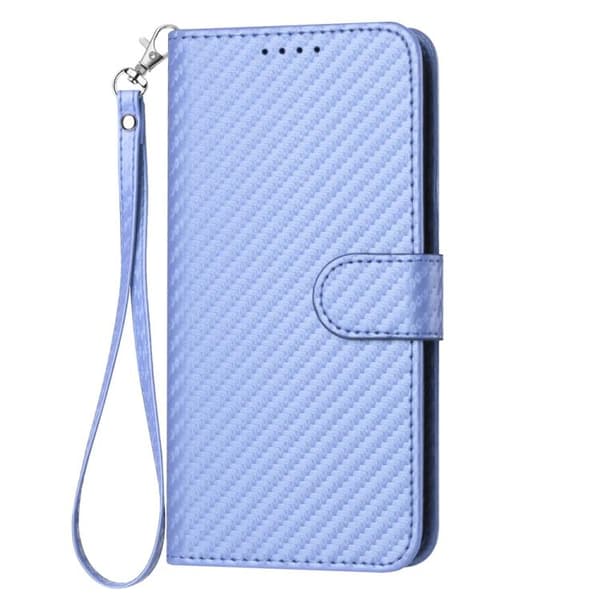 iPhone 17 Skal läderfodral - kolfiber med lanyard