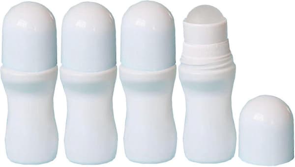 6-pack 30 ml tomma påfyllningsbara deodorantflaskor läckagesäkra plastmassageflaskor med roll-on-kula