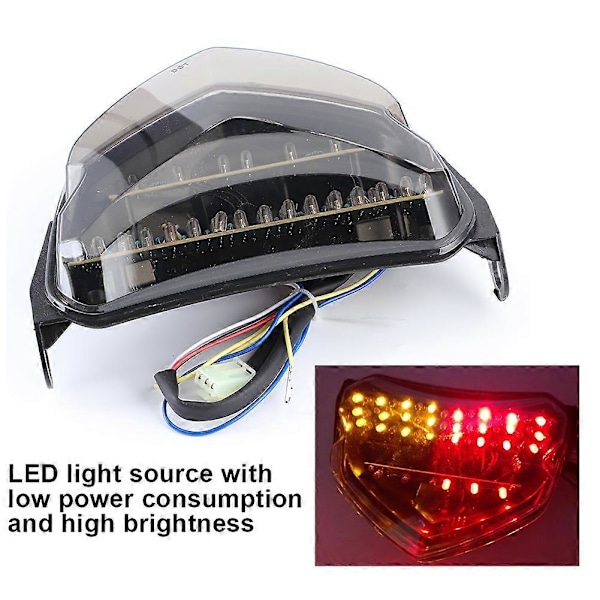 LED Baklys Blinklys Lampe Røykfarget Linse Passer Suzuki GSX R 600 750 2004-2005