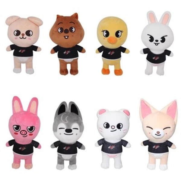 Cartoon Stray Kids Skzoo Plyschleksaker 21cm Plyschdjur Bbokari Wolf Chan Leebit Dwaekki Jinir Style 8