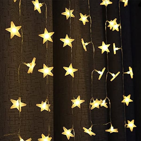 Warm White - 3m 30 Lights - with Flash Battery Box - Frosted Star String Lights