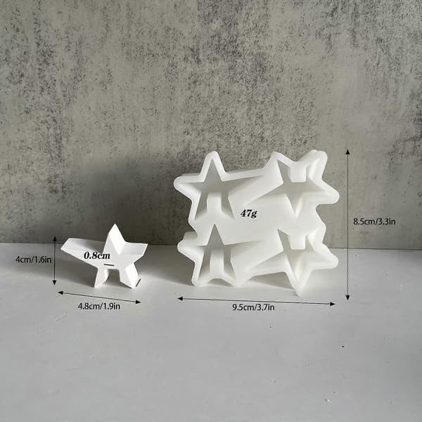 Silikonfigurform Silikonlysformer DIY Leireformer Stjerneformede DIY Håndlagingsformer Silikonmateriale for DIY