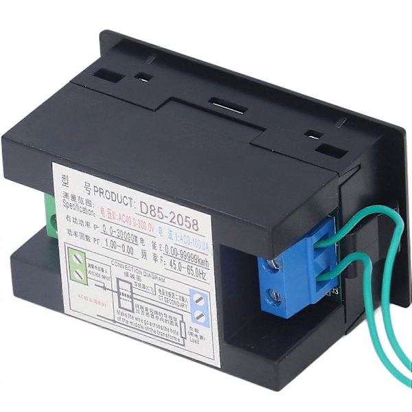 Effektmåler Enkeltfaset LCD Digital Display Spændingsstrømsmåler Tester AC 40‑300V