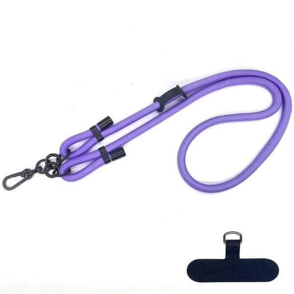 Adjustable Polyester Neck and Shoulder Lanyard Phone Strap - Purple