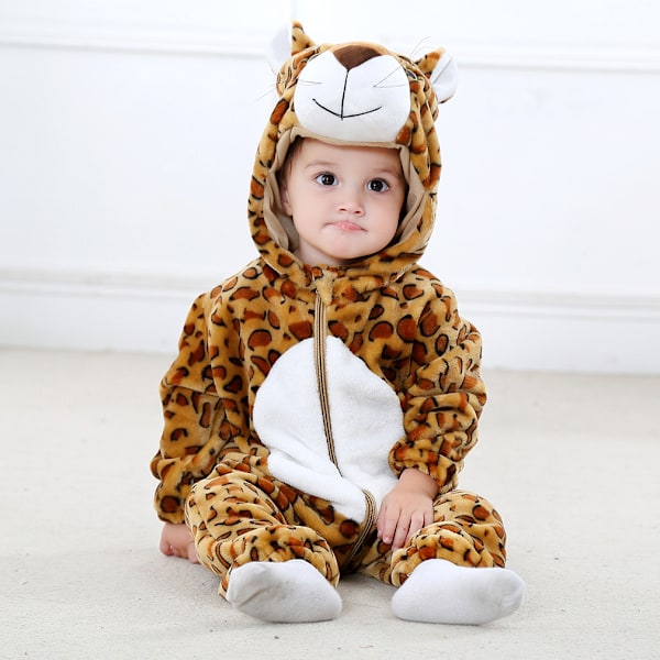 Suloiset piirretyt yöasut – Mukavat ja söpöt flanellipyjamat polyesterikankaasta vertaansa vailla olevaan mukavuuteen ja tyyliin (leopardi, 80cm) leopard 80cm