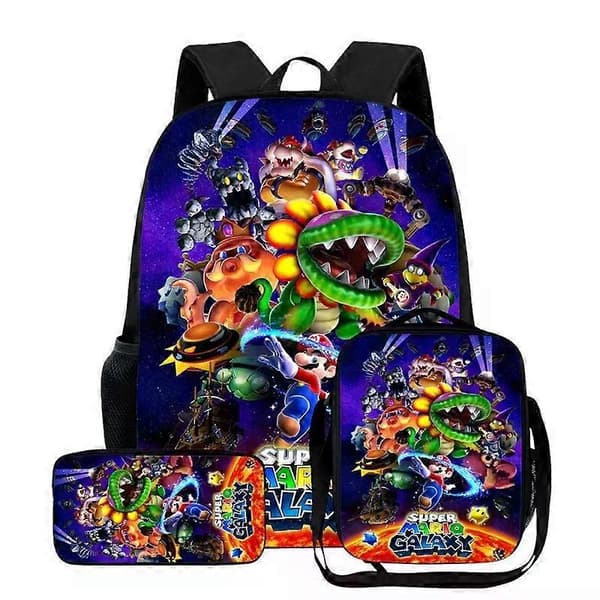 NY Super Mario Galaxy Skolryggsäck 3PC