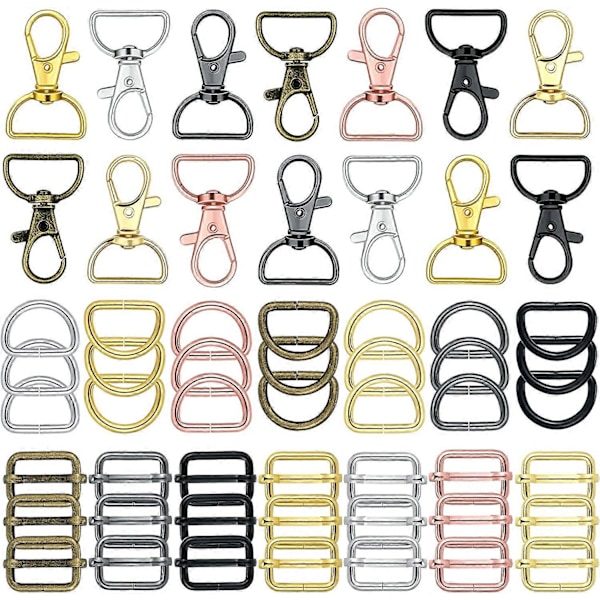 56 Stykker Ringe til Taske Håndtaske Hardware til Taskefremstilling Spænder Håndværk (Blandet Farve, 25 mm)