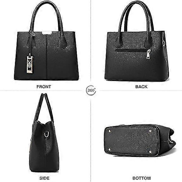 Naisten olkalaukku käsilaukku Nahkainen Crossbody-laukku ja käsilaukut naisille Black