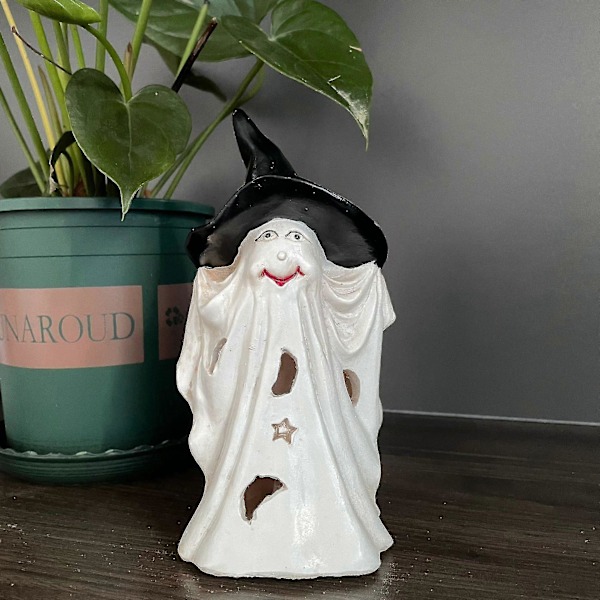 Halloween Spøgelsesstatue Halloween Ornament Halloween Lysende Spøgelse Halloween Lysende Spøgelse Resin Spøgelsesskulptur Resin
