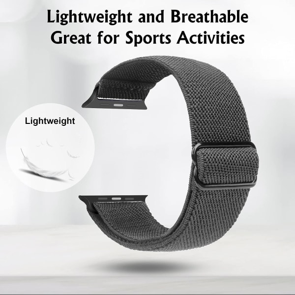 Stretchig klockarmband Kompatibel med Apple Watch Band 41mm 40mm 38mm Bekvämt Justerbart Sportband för Kvinnor Män - DimGray