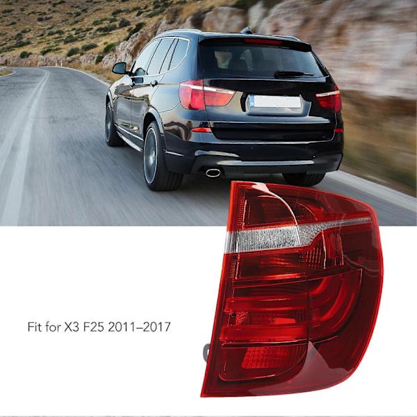 Ydre Baglygte Vejrbestandig OEM-stil Bageste Ydre Baglygte Bremselygte til X3 F25 2011 til 2017 Rød Klar Linse Højre (63217220240)