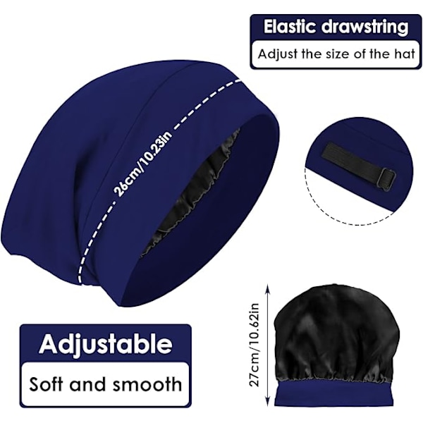 Silkehatt, sovehette, mykt hårsjal, beskyttende hatt, satengforet hatt, justerbar turban, caps, sykepleierhatt, hatt for middels krøllete og brusete hår Military green