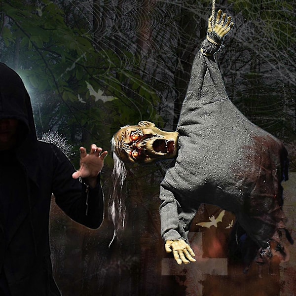 Halloween Dekoration Hængende Spøgelse Vedhæng Skræmmende Dukke Ornamenter Til Plæne Havefest Spøgelseshus Rekvisitter Ferie Dekoration Gray