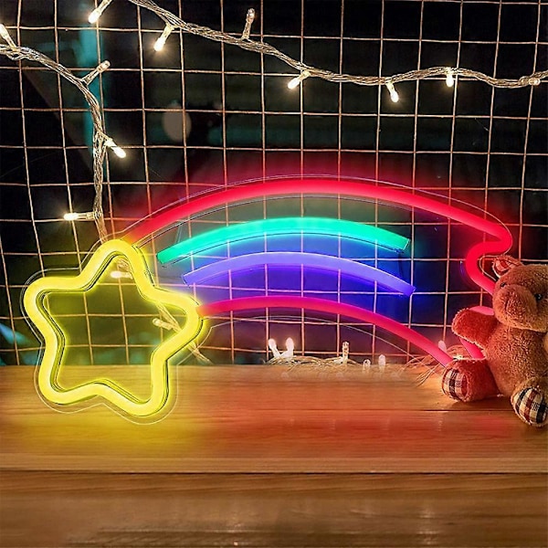 Neon Skilt LED Lys, Meteorformet Neon Lys, Akryl Skilt LED Lys til Bryllup/Fødselsdag & Børn'