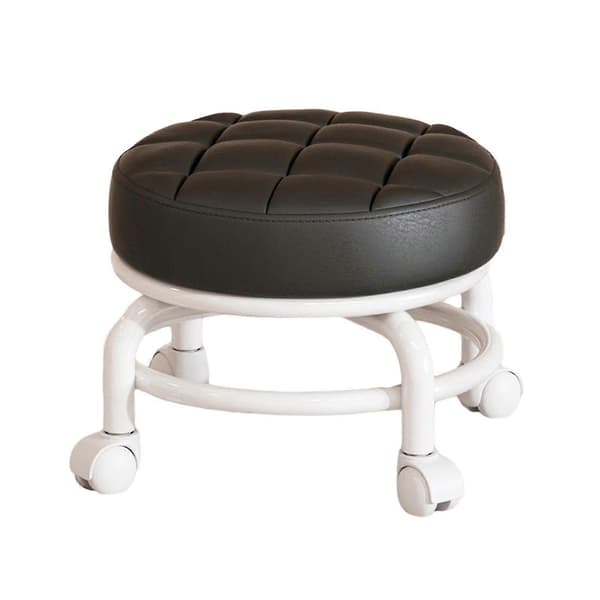 360° Rotating Rolling Stool Household Stool Movable Stool Low Noise Pulley Wheel Low Stool Universal Swivel Casters For Kitchen Home Black