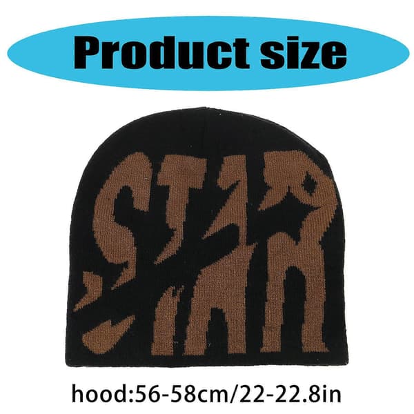 Mote Bokstav Lue for Kvinner Menn Komfortabel Strikket Lue Pullover Lue Vinter Høst Skull Cap Voksen Y2K Hodeplagg stor rød og hvit