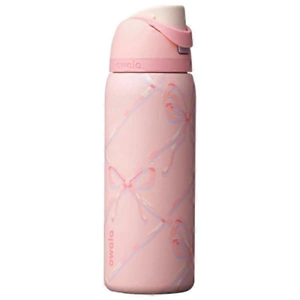 Sockerplommonfén 24/32Oz FreeSip Vattenflaska Julutgåva Rosa Rosetter E