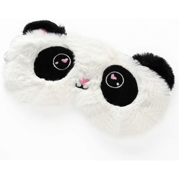 Söt djur sovmask Mjuk plysch för ögonbindel Söt kanin Panda Koala cover Ögonskydd för barn Tonåringar Flickor Kvinnor (Panda)