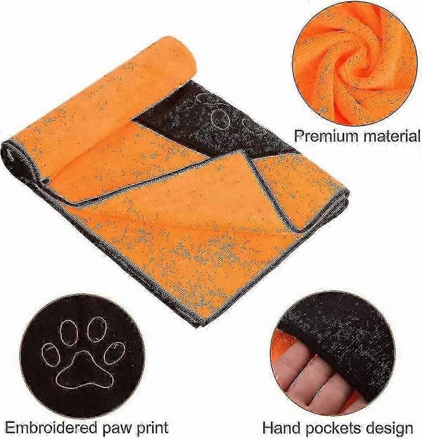 Mikrofiber kæledyrshåndklæde til hunde og katte, absorberende badehåndklæde til kæledyr