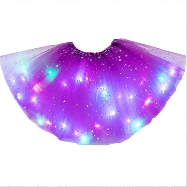 Tyllkjol Dam LED Tutu Vuxen Tonåring Tutu Fest Balett Dans Maskeraddräkt Halloween Kostym Grön