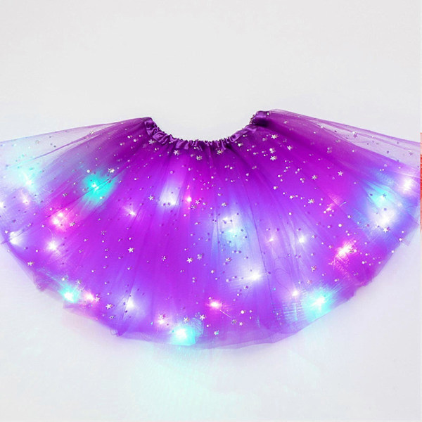 Tyl Skørt Dame LED Tutu Voksen Teenager Tutu Party Ballet Dans Udklædning Halloween Kostume Grön