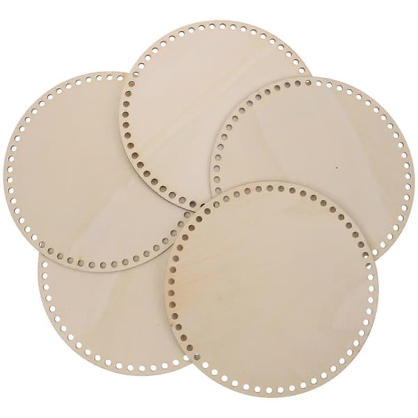 5-pack bottenplattor DIY vävda väskor Träbottenväskor DIY-tillbehör 25.00X25.00X0.26CM Elfenbensfärg Wood 25.00X25.00X0.26CM