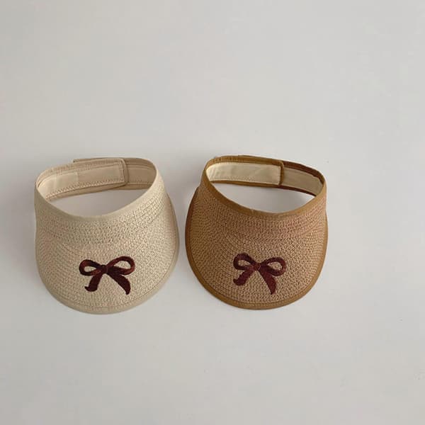 Solhat til børn Udendørs skyggehat Brede skygger Sommer Forår Stråvævet hat Sammenfoldelig solhat med broderet sløjfe orange