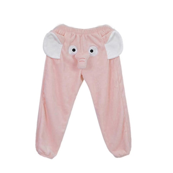 Roliga Elefantbyxor för Kvinnor och Män - Loungebyxor för Hemmet, Plysch, Parpyjamas, Present till Pojkvän Pink XL