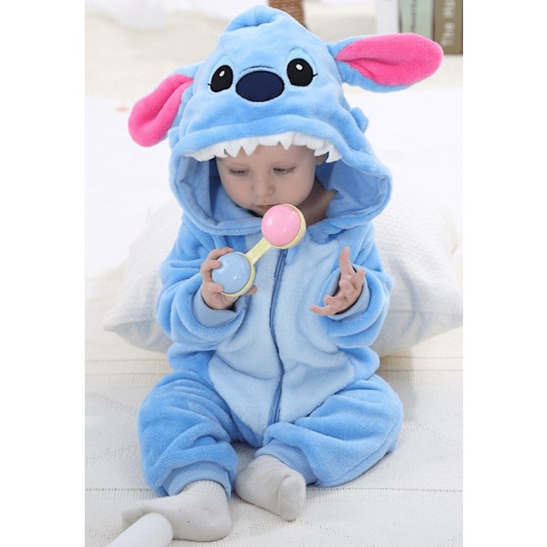 Suloiset piirretyt yöasut – Mukavat ja söpöt flanellipyjamat polyesterikankaasta vertaansa vailla olevaan mukavuuteen ja tyyliin (Stitch, 80cm) Stitch 80cm