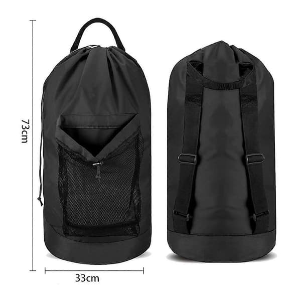Laundry Bag with Shoulder Straps and Mesh Pocket Laundry Backpack Large Portable Laundry Hamper for College Laundromat