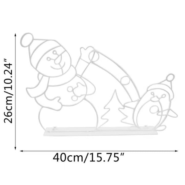 Animerade Julbelysning Snöbollskrig Ramdekoration Glödande Snögubbe & Pingvin