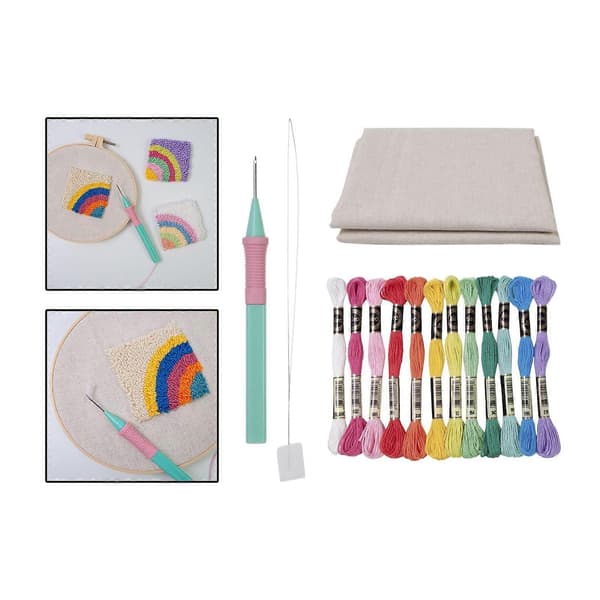 Punch Needle Broderisæt Punch Needle Sæt Bærbart Punch Needle Værktøj til DIY A