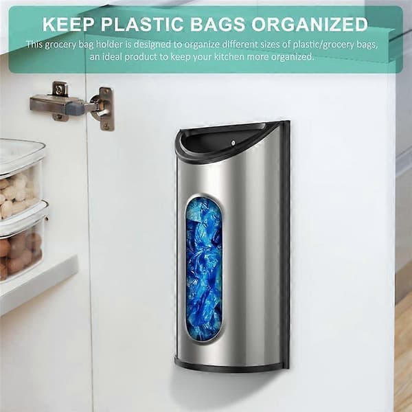 Plastikpose-organizer, holder til indkøbsposer og affaldsposer